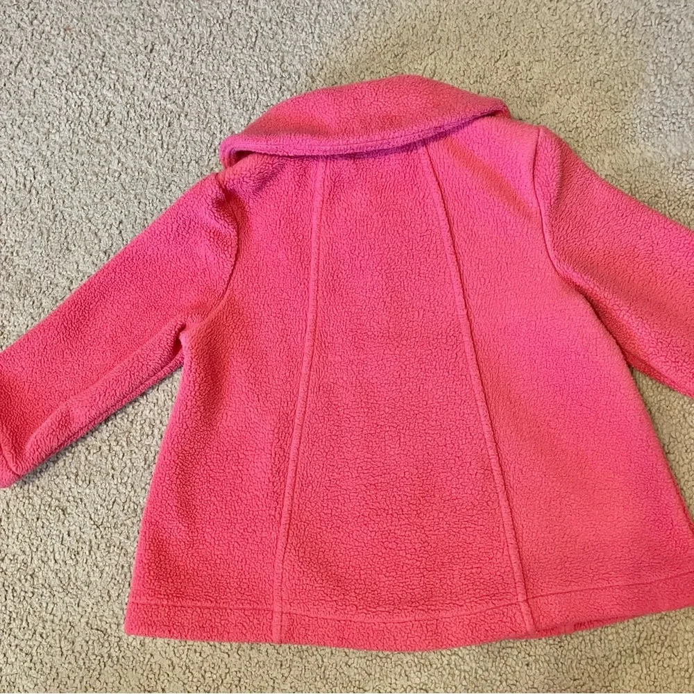 VTG Gymboree Pink Fleece Coat Micro-fleece Jacket Bow-Accented Collar Sz 12-24M‎
